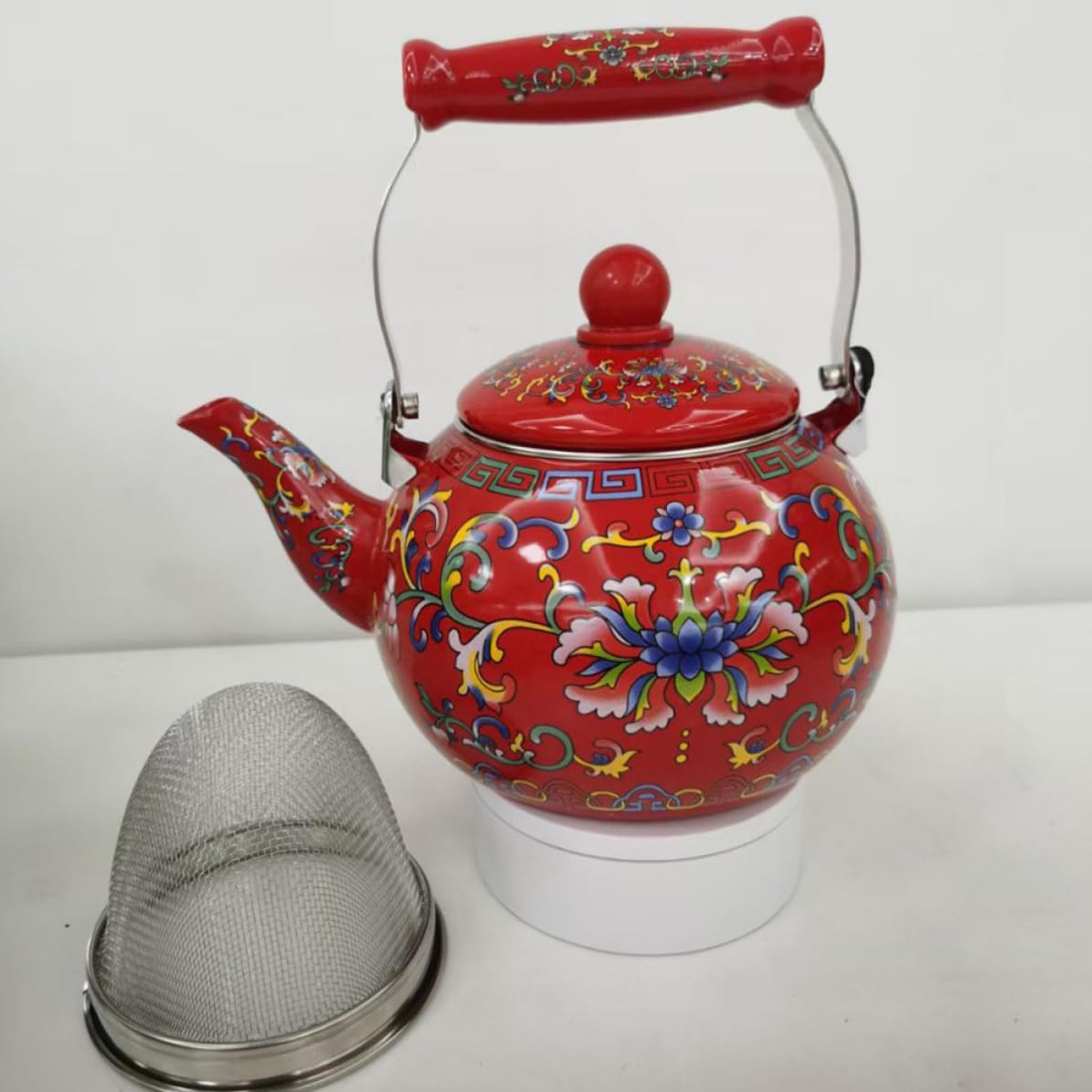 Hervidor de Agua Esmaltado de Cocina 2,2 L Rojo Filtro