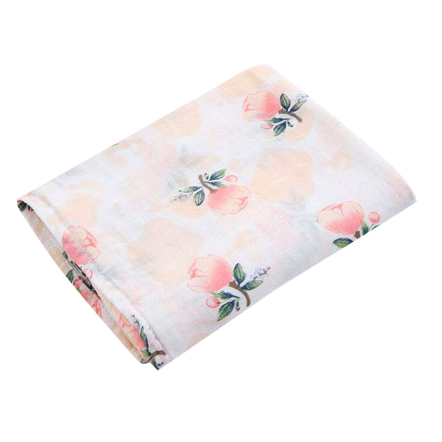 Newborn Baby Swaddle Wrap Blankets Soft Large Muslin Squares,120cm X120cm (Rose, 120 x 120 cm) — image 1