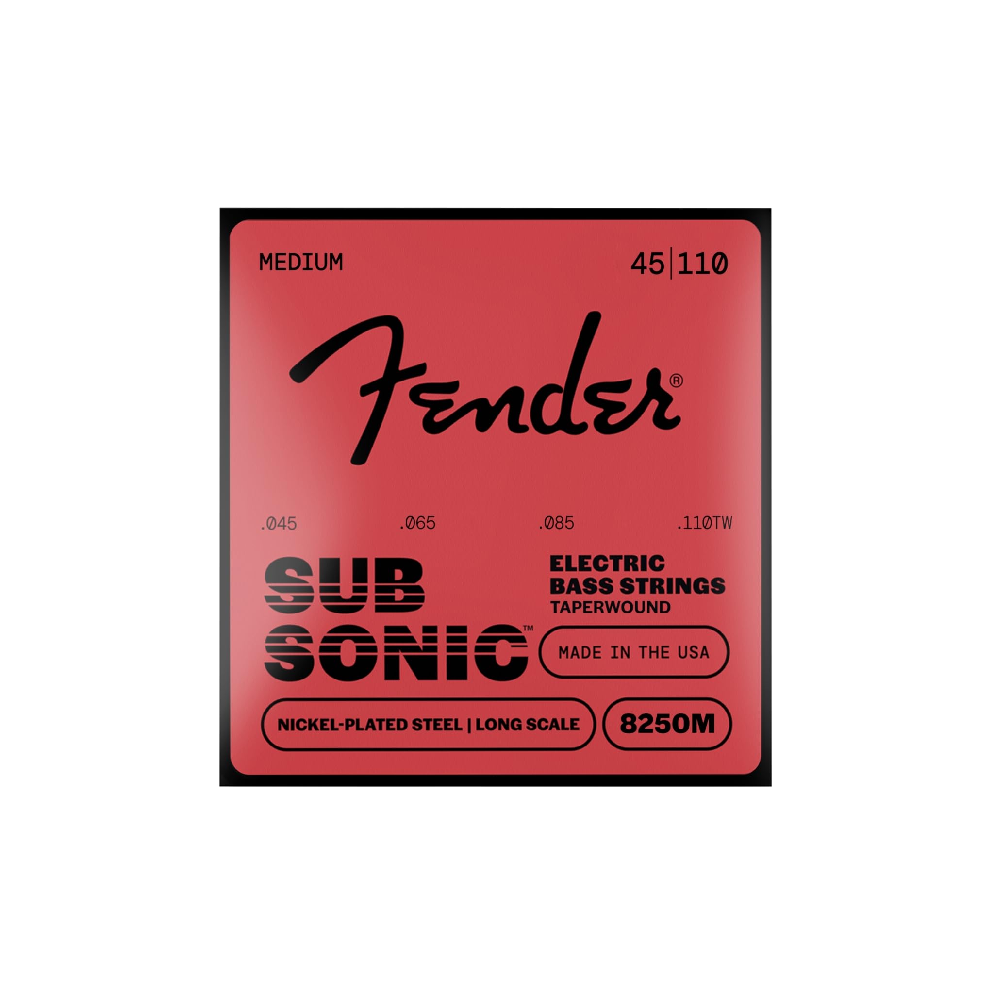 Fender® »SUPER 8250M NICKEL PLATED STEEL TAPERWOUND 4-STRING BASS« Corde per Bass - 040/110TW