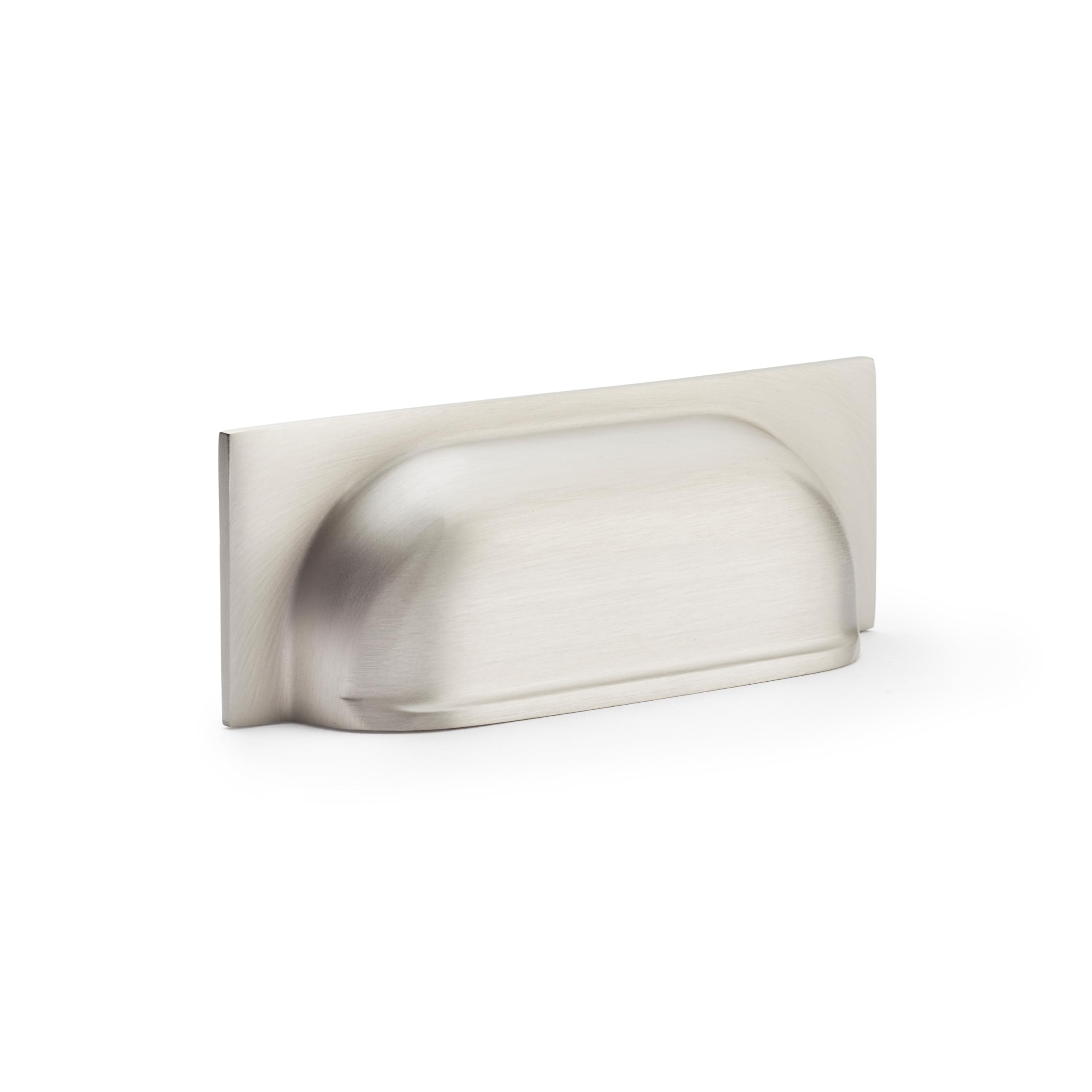 Handle & Home 96mm Satin Nickel Cup Handle – Premium Cabinet Handle for Kitchen, Bedroom & Furniture