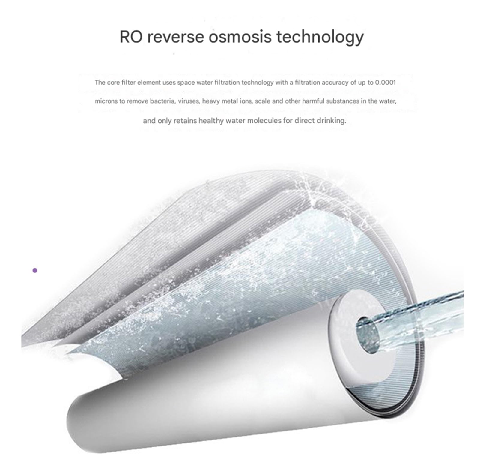 Lot de 2 cartouches purification d'eau en coton PP, charbon actif, membrane d'osmose inverse, accessoires Installation facile(RO reverse osmosis)