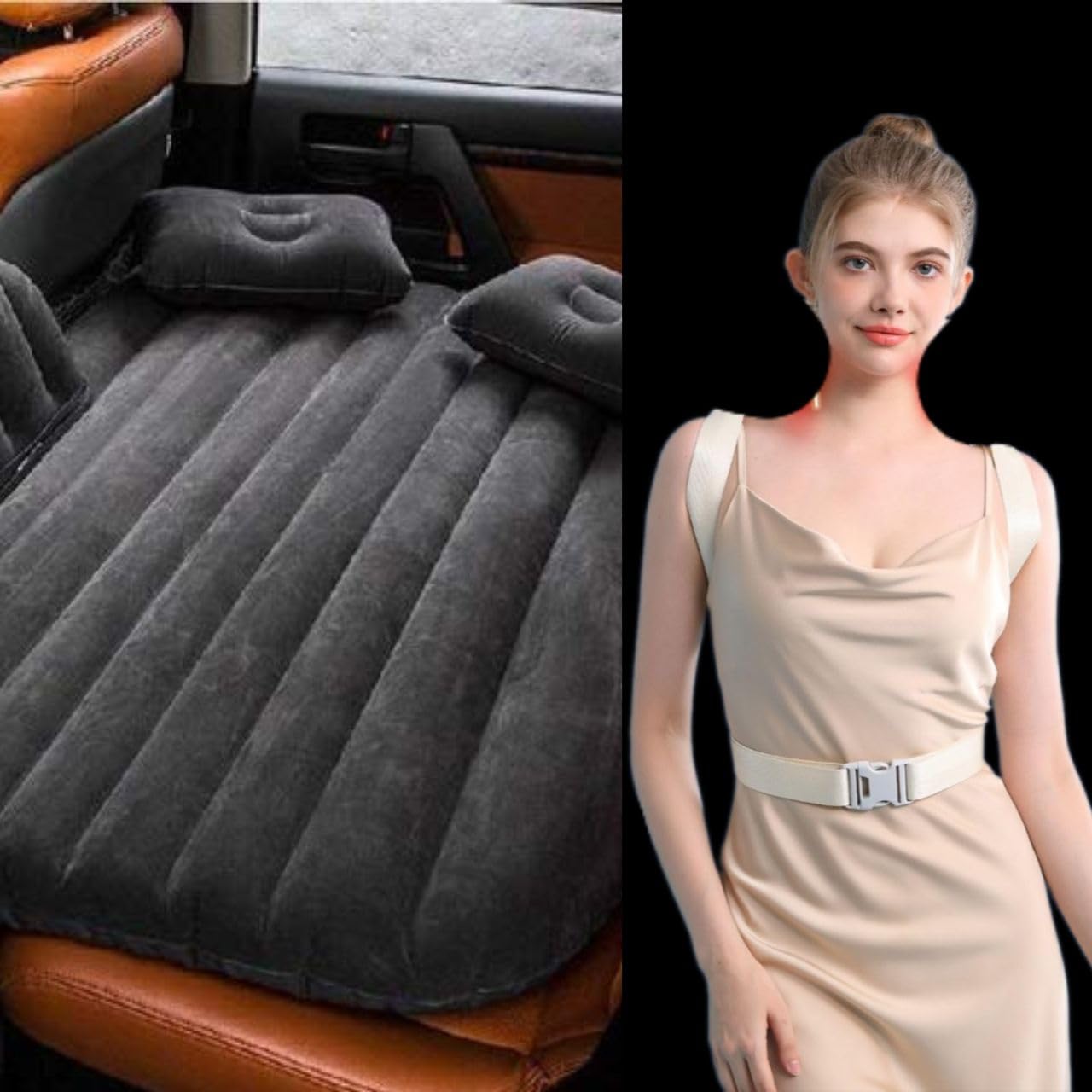 DS Enterprise Car Travel Inflatable Car Bed Air Sofa Mattress Air Bed with Two Pillow for Car Back Seat Fits Most Car Models Cushion Bed Rear Seat with Air Pump for Camping Trip and Other Outdoor. (B09SHGP64H) Amazon Price History, Amazon Price Tracker