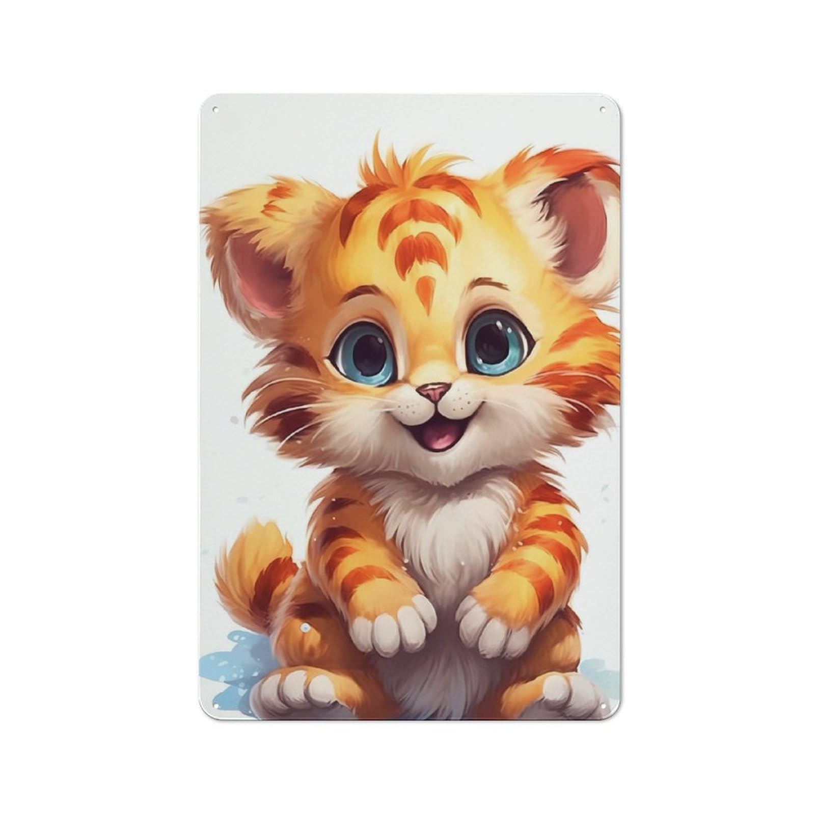 Junmoney Tiger Kids For Garden Room Or Summerhouse, Vintage Tin Sign 30X20cm, A Metal Wall Feature For Garden Rooms And Summerhouses