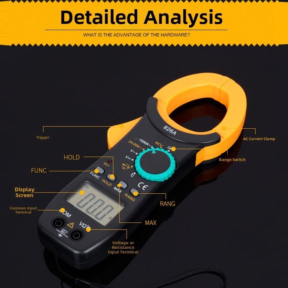 Zangenmultimeter mit LCD Display 2000 Counts Messung(588D(600A))