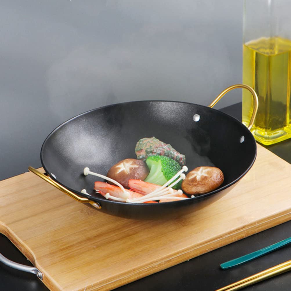 Shabu Shabu Hot Pot Acero inoxidable Sukiyaki Hot Pot Plato for servir comida japonesa Servir Shabu Hot Pot Small Wok Reheating Pot Sartén con doble asa 10 pulgadas Ramyun Olla de aluminio Ollas