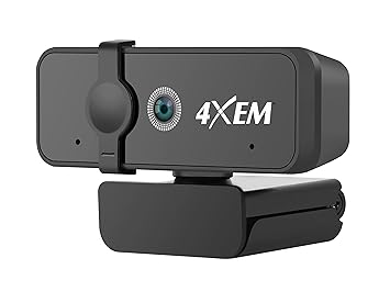 4XEM- 2K 1080HD 3MP Mega Pixel Webcam with 5 Foot USB Cable and High Resolution Mic for Streaming, and Recording