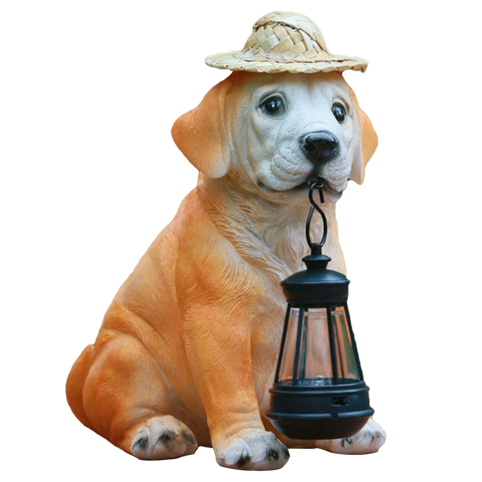 ランタン付き　犬の置物 Amazon.co.jp: Zqkimzi ガーデンドッグオーナメント LEDランタン付き