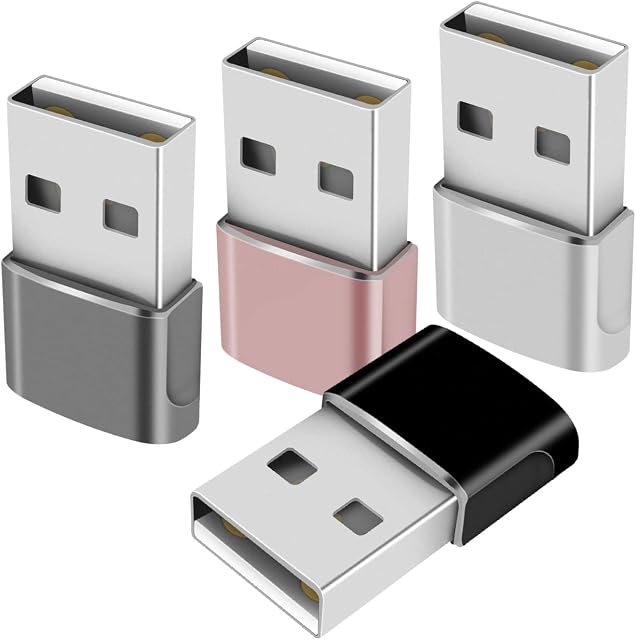 USB C Female to USB Male Adapter-4 Pack USB C to USB A Adapter Charger Cable Power Converter for Phone 11 12 13 Pro Max Galaxy Note 10 20 S20 and More