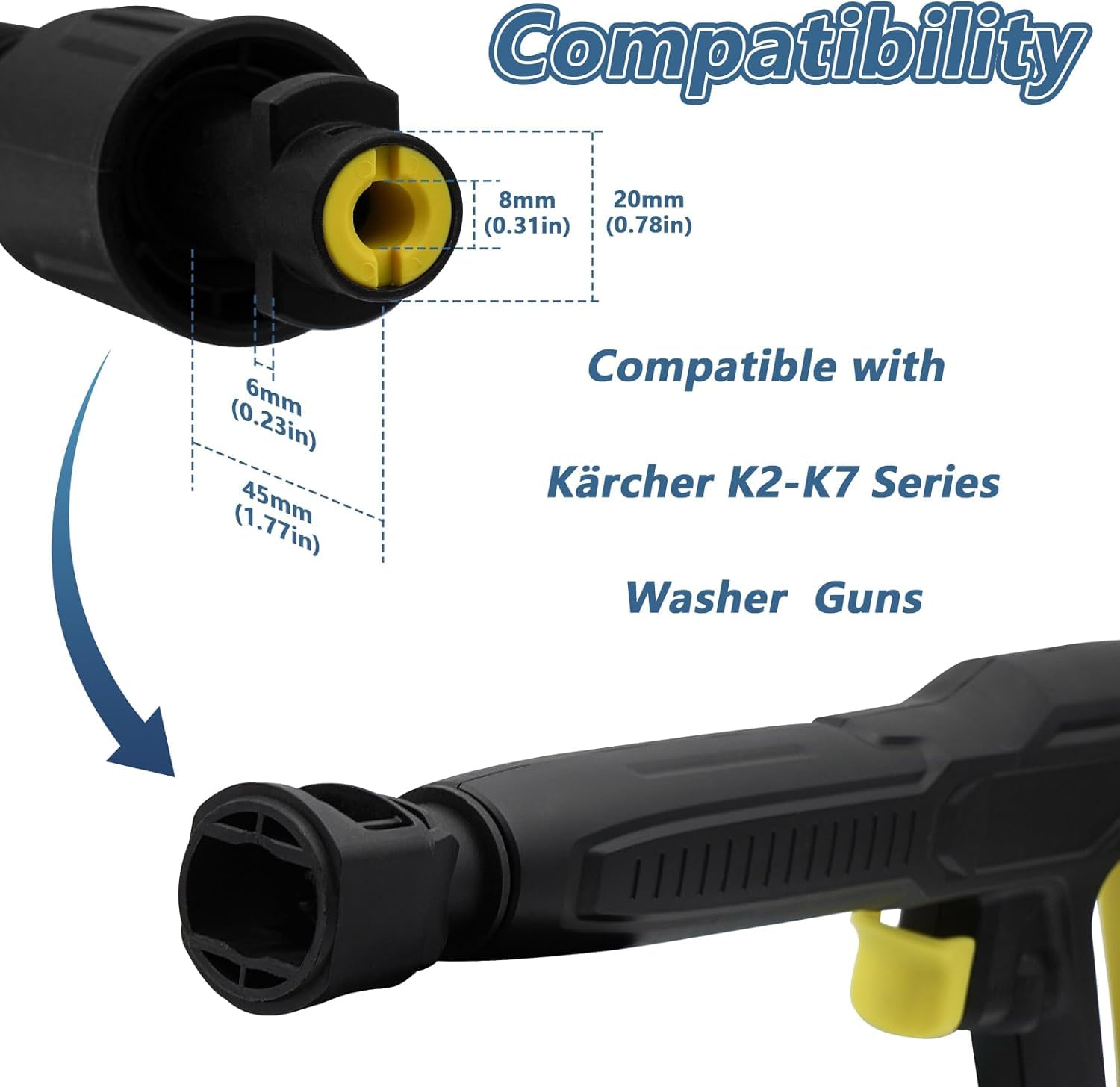 Lancia Spruzzo Estensione | 0,4 m di Estensione | Compatibile con Karcher K2-K7 | Amplia la Portata della Tua Lavatrice a Pressione (2 pack)