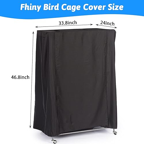 Miniatura 6 de Fhiny Funda para jaula de pájaros, resistente al agua, para buenas noches, duradera, lavable, resistente al viento, accesorios para loros,