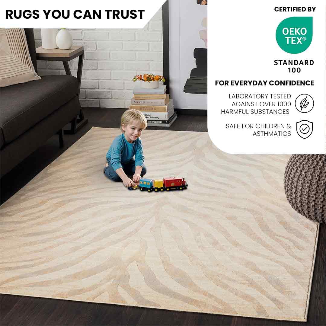 Livabliss Cybele Luanda Alfombra Geométrico, Salón – 160x220 cm, Gris Claro