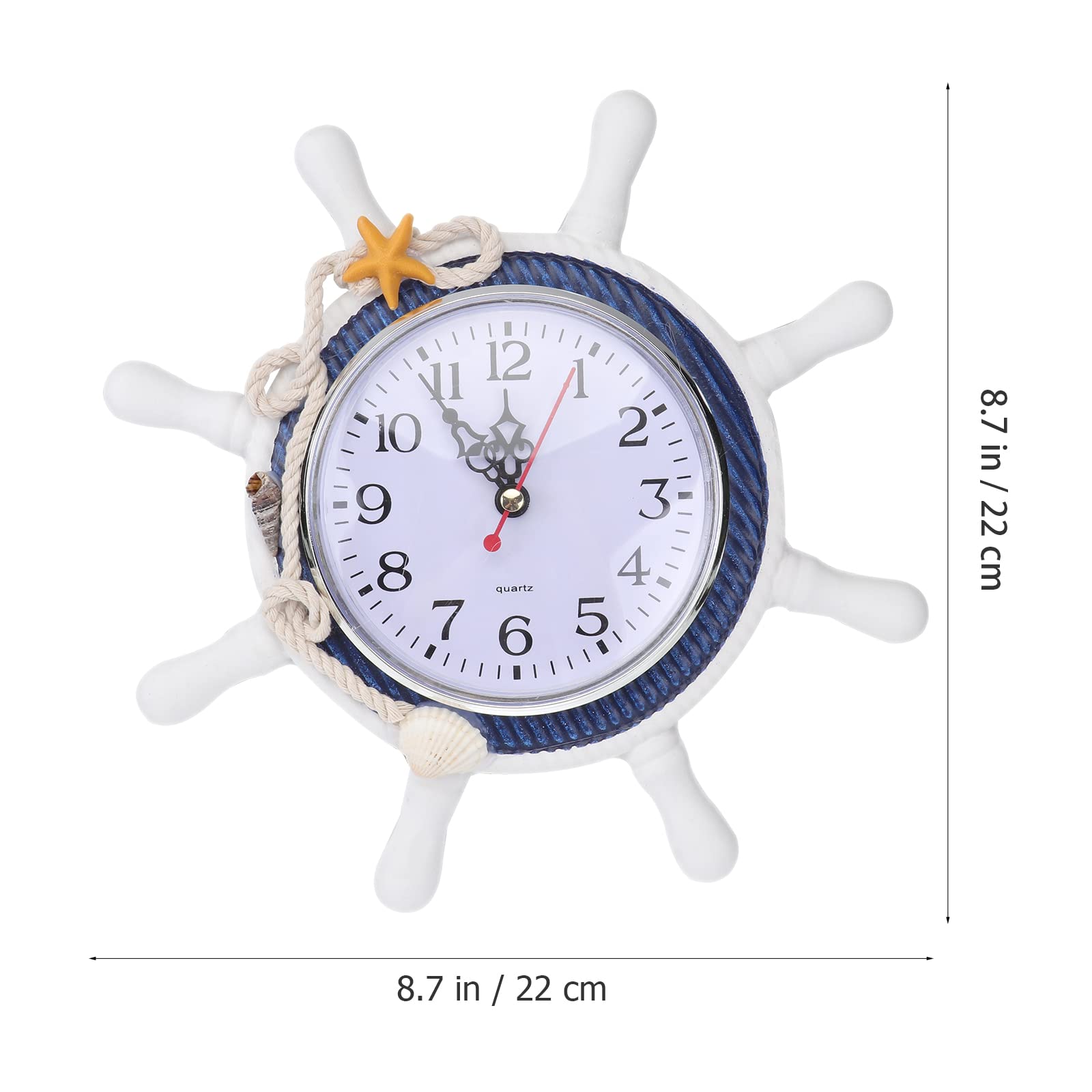 Orologio Da Parete Nautico 30 Cm - Silenzioso, In Legno Con Design Timone - Foto 4