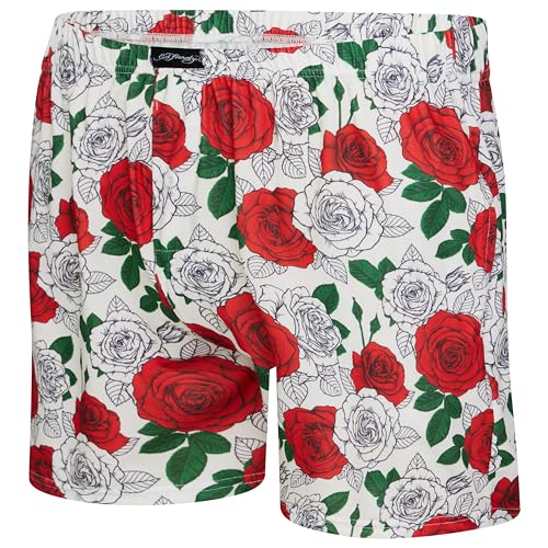 ED HARDY Boxers, 3 Pack, Colors include: Navy with Hearts, Fire Red, White Roses4