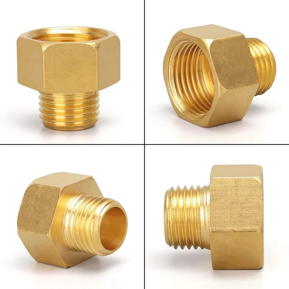 10 piezas de adaptador de acoplamiento rápido de latón con junta de cobre para conversión de manómetro macho a hembra de 1/8", 1/4", 3/8", 1/2", M04, F04, 200 piezas