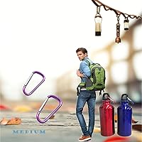 Vista 6 de 12Pcs Aluminum Carabiner D Ring, Includes Small 1.8" Carbineers, Medium 2.2" D Ring Clip, Biger 2.4" Multipurpose Carabiner Buckles