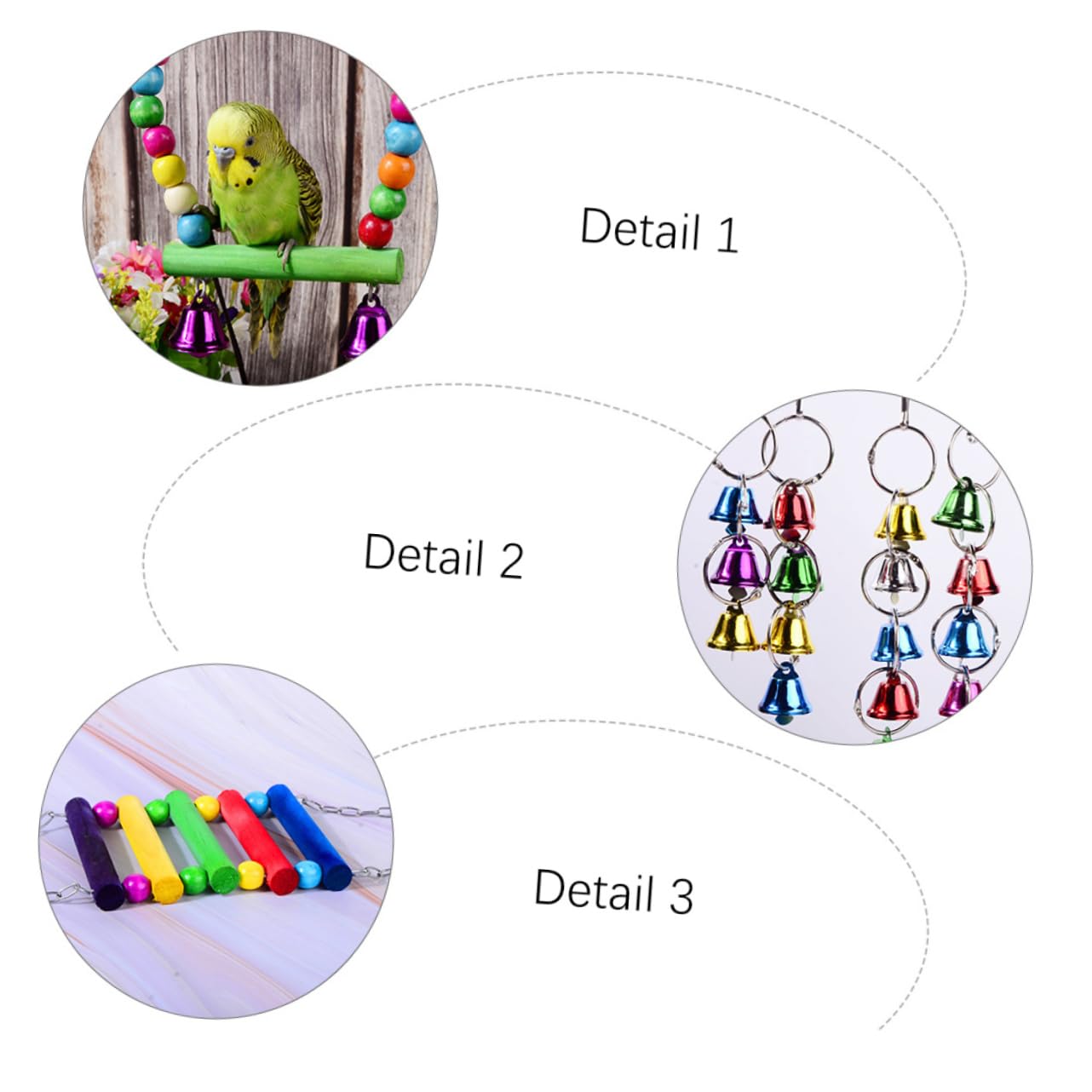 5piezas Juguetes para Masticar De Pájaros Set De Juguetes para Periquitos y Cacatúas Estimula El Desarrollo Inteligencia Aves Material Natural y Resistente