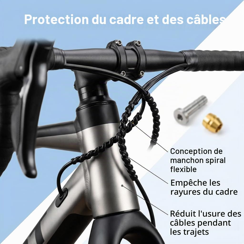 Kit Frein Hydraulique VTT Flexible Hydraulique avec 4 Inserts Olive 4 Aiguilles 2 Manchons de Protection pour Remplacement et Réparation de Frein Velo Haute Résistance et Performance