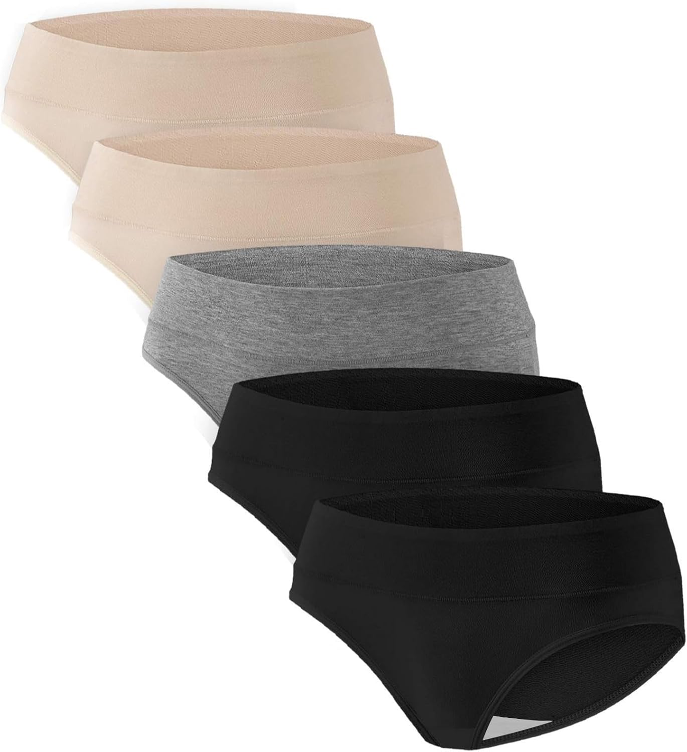 Angelhood Foldable Maternity Underwear for Pregnancy and Postpartum Panties - Under Bump Briefs (Pack of 6, 5, 3)