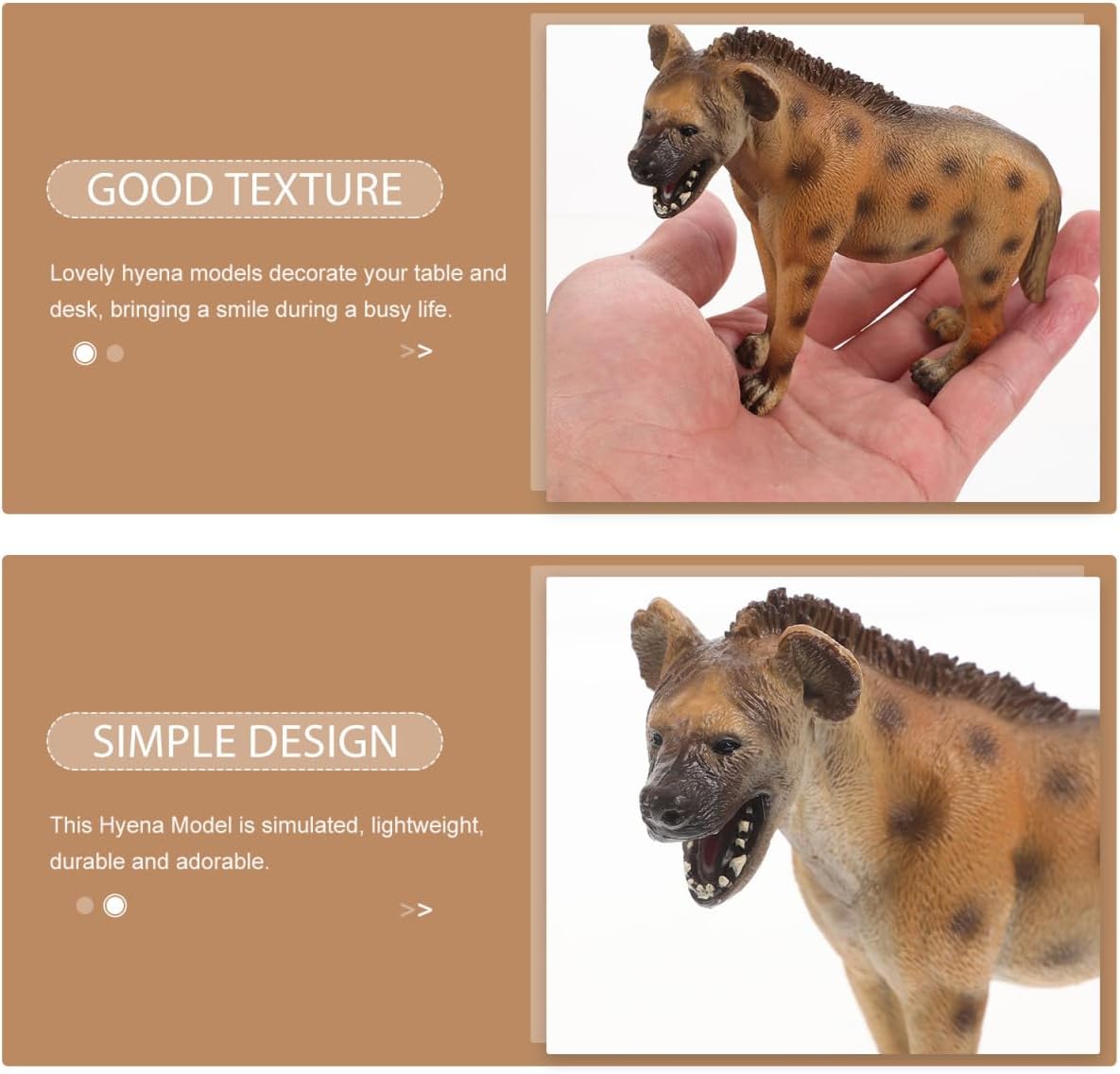 ibasenice 4pcs Hyena Model Toy for Kids Realistic Plastic Hyena Figurine 4.33In Wildlife Animal Cognitive Toy Educational Collectible for Home Desk and Miniature Garden Decor