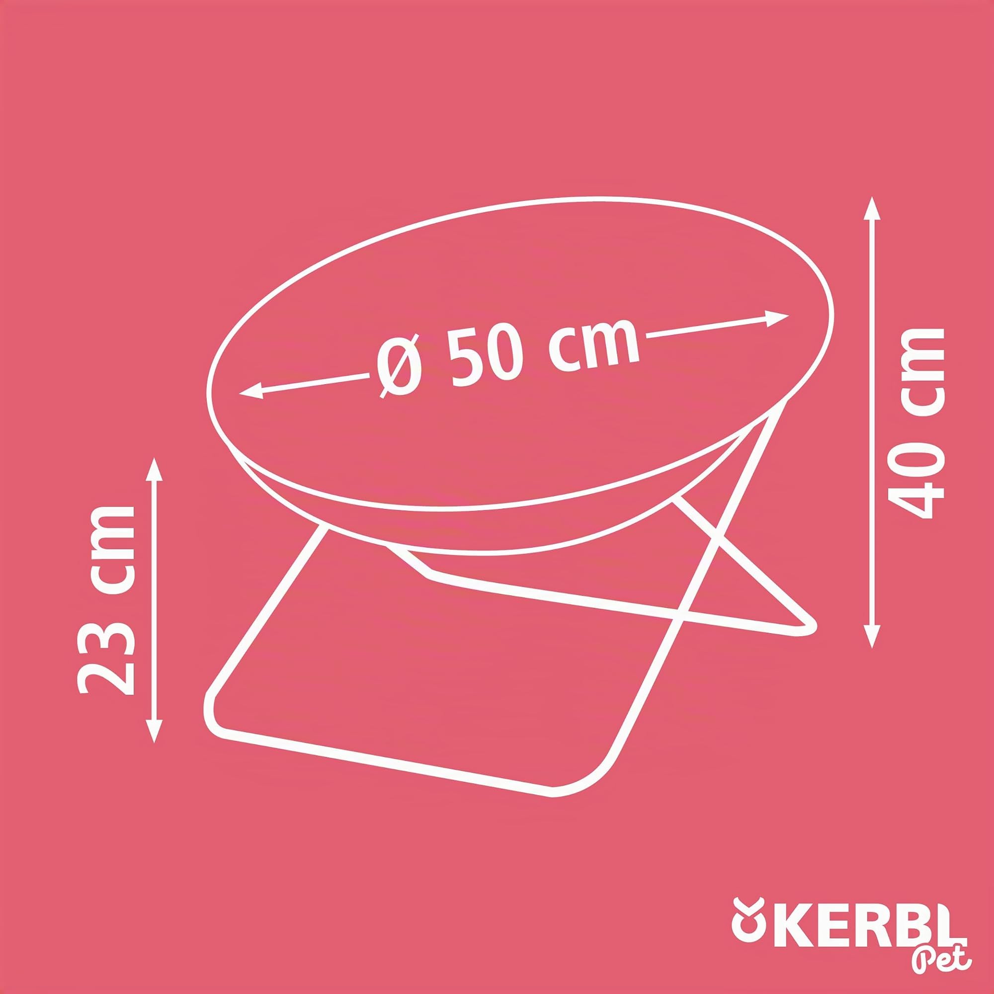 Kerbl Pet Liegemulde Sharon, Katzenbett, Katzenliege, braun, 40cm, Ø50cm, Polyester, stabiles Metallgestell, Katzen, klappbar