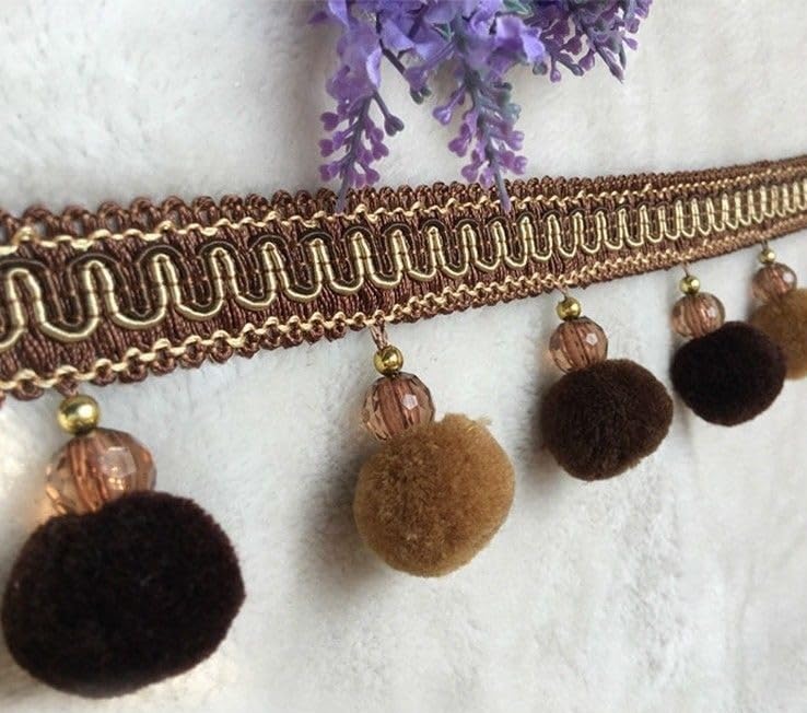 Wykończenia z frędzlami, Frędzle Tassel, aplikacja na zasłony(Bruin)