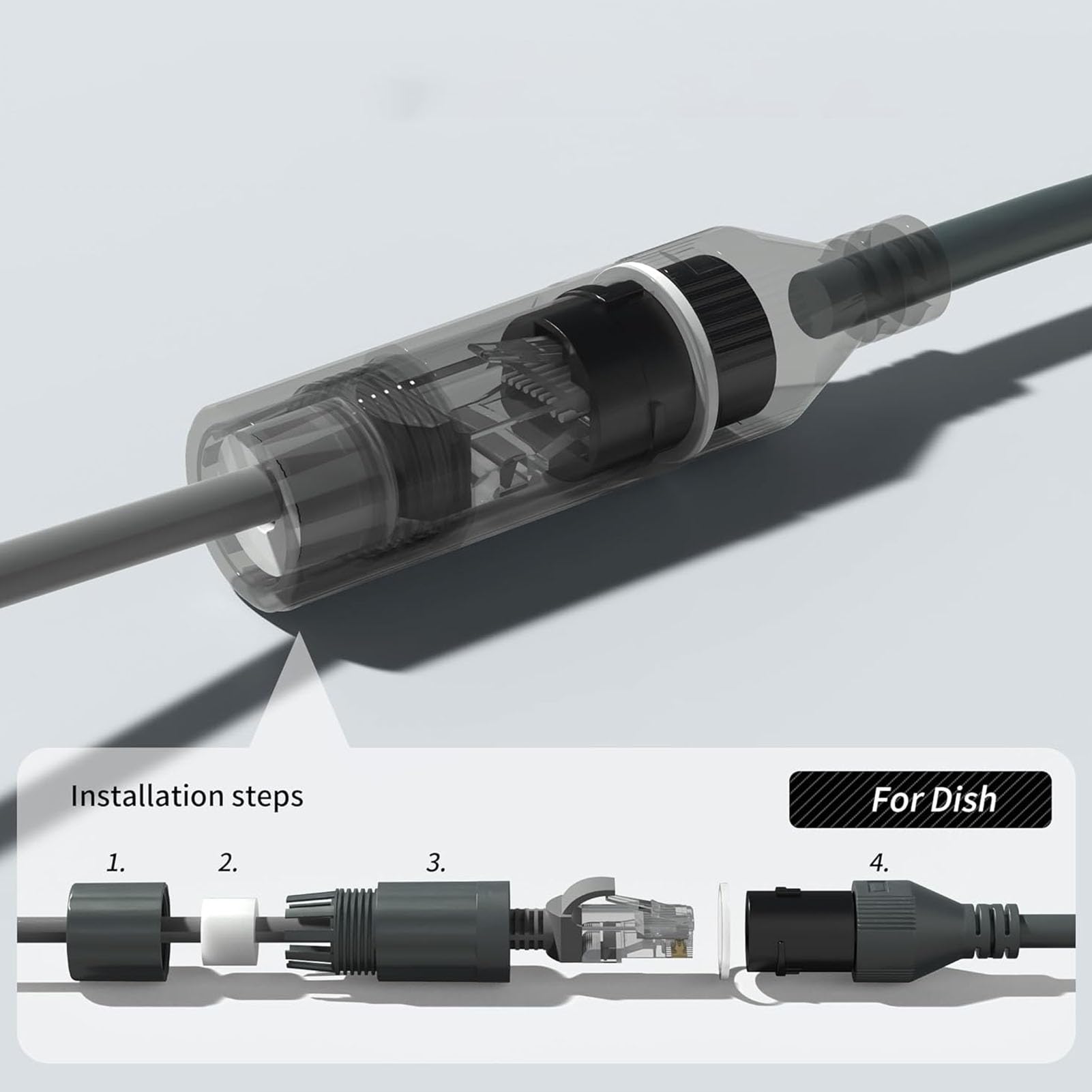 SPX Male to RJ45 Adapter 1200Mbps Speed for Gen3 Dish and Router Outdoor Indoor Use