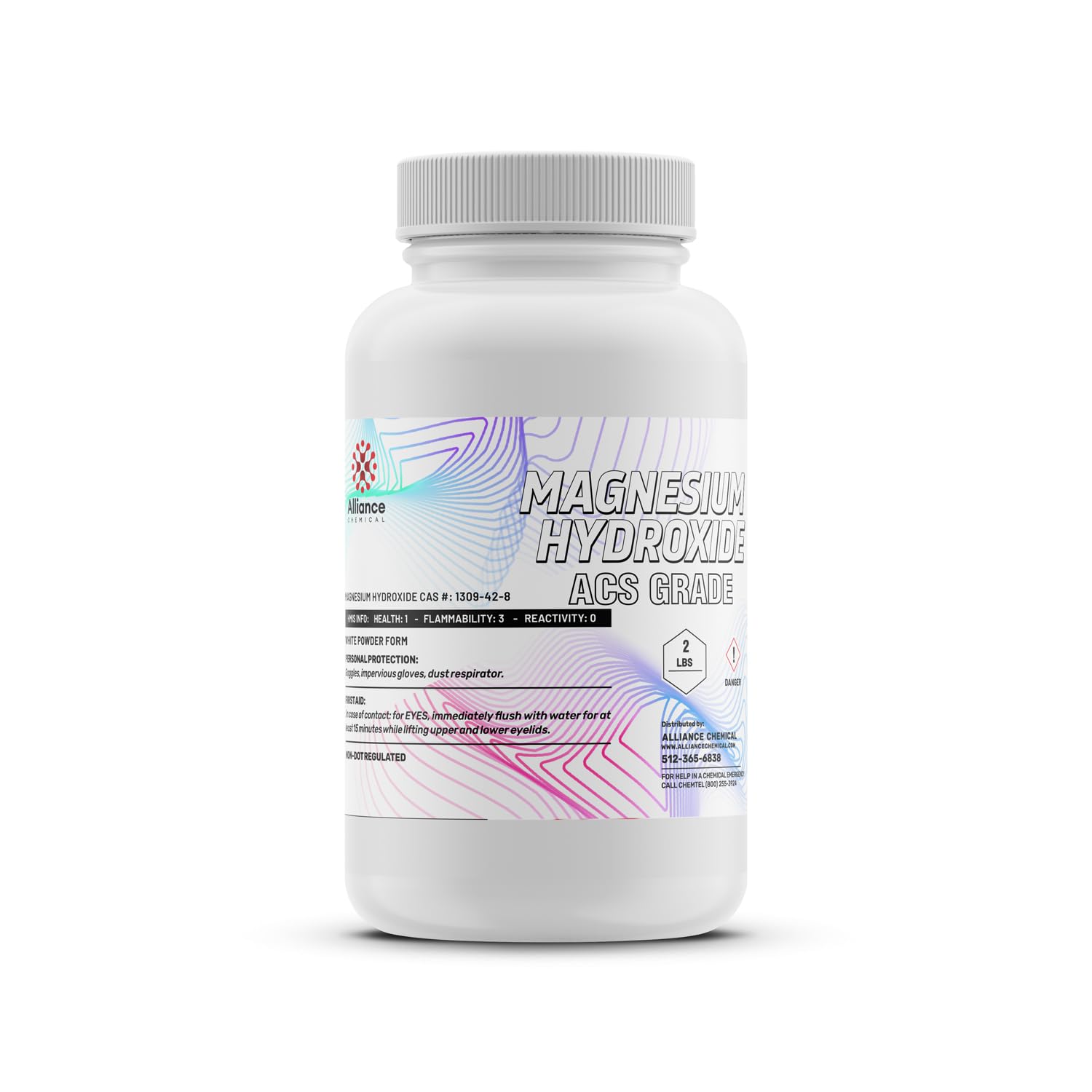 Magnesium Hydroxide ACS Grade - 2 Lb Bottle for pH Control in Lab and Industrial Applications