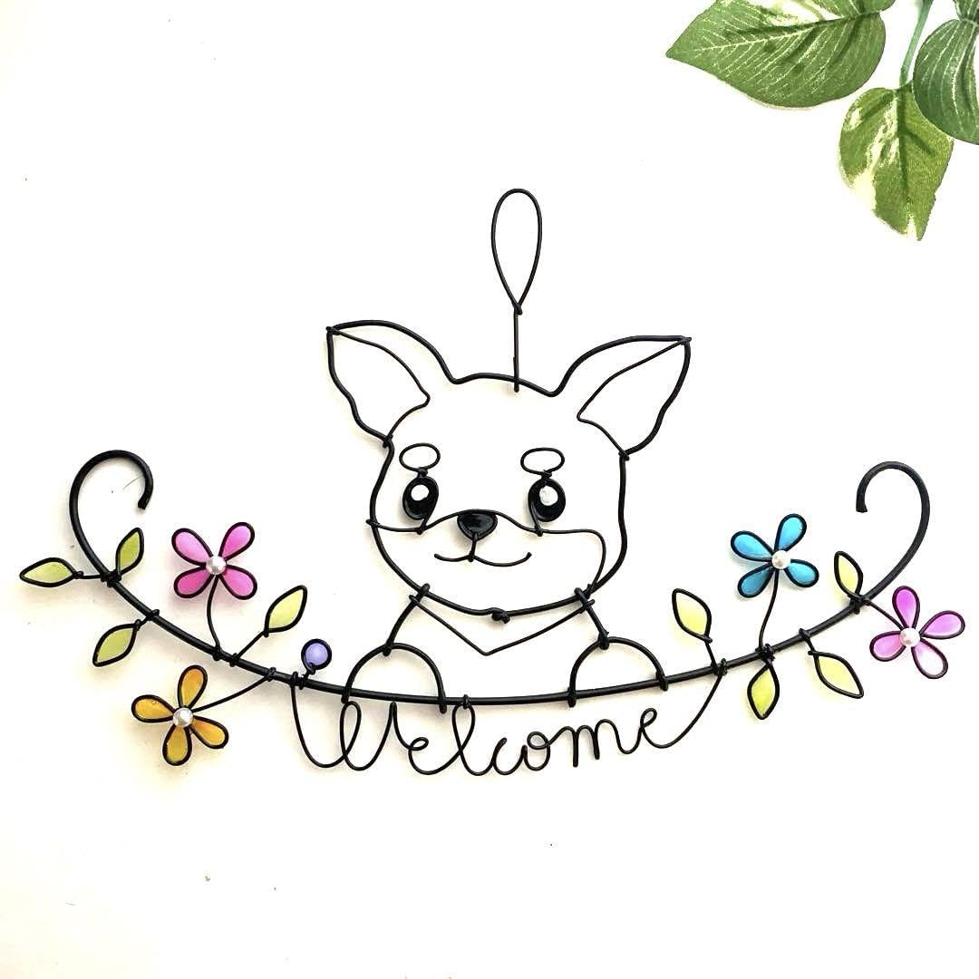 チワワ　/ ワイヤーアート　ワイヤークラフト 犬 チワワ ロングコート ワイヤークラフト ワイヤーアート - た