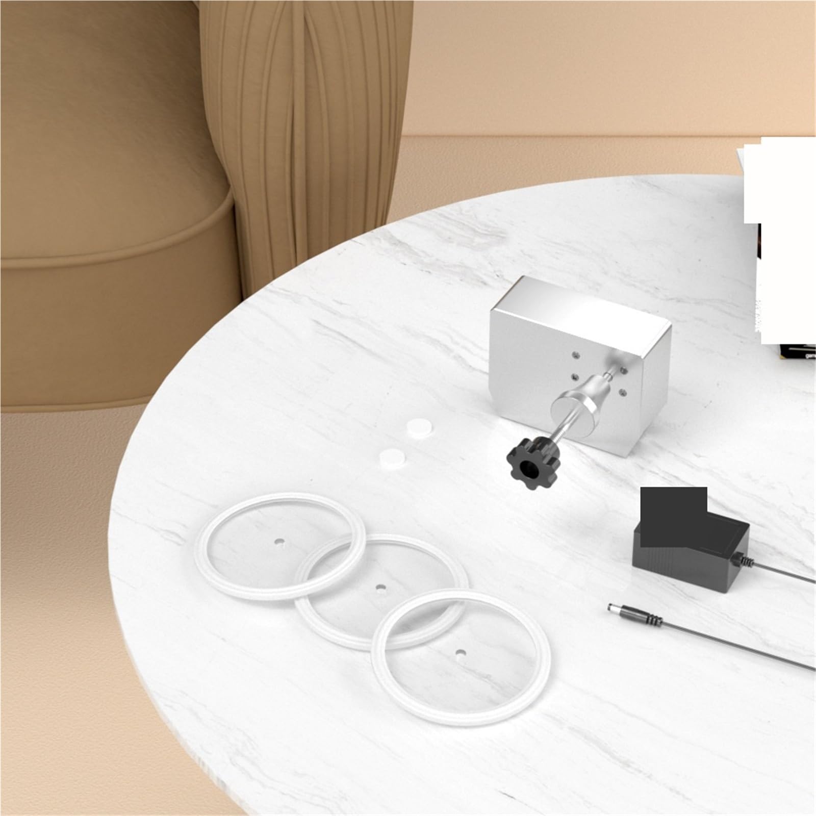 Ultraschall-Reinigungsmaschine, Badezimmeraufkleber mit drehbarer Halterung, silberfarben, für Schallplatten, 180 W, für Brillen, Uhren, Ohrringe