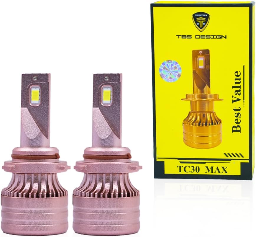 2 Pieces TC30 MAX H7 60W/Pair LED Headlight Bulb Assembly 6000/Pair Lumens Xtreme Bright With Color Temperature 6500K