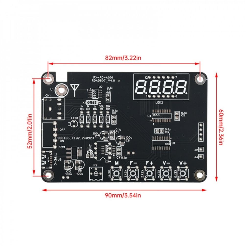 RDA5807M Radio Kit FM 87-108MHz Display Digitale Tubo Saldatura DC5V