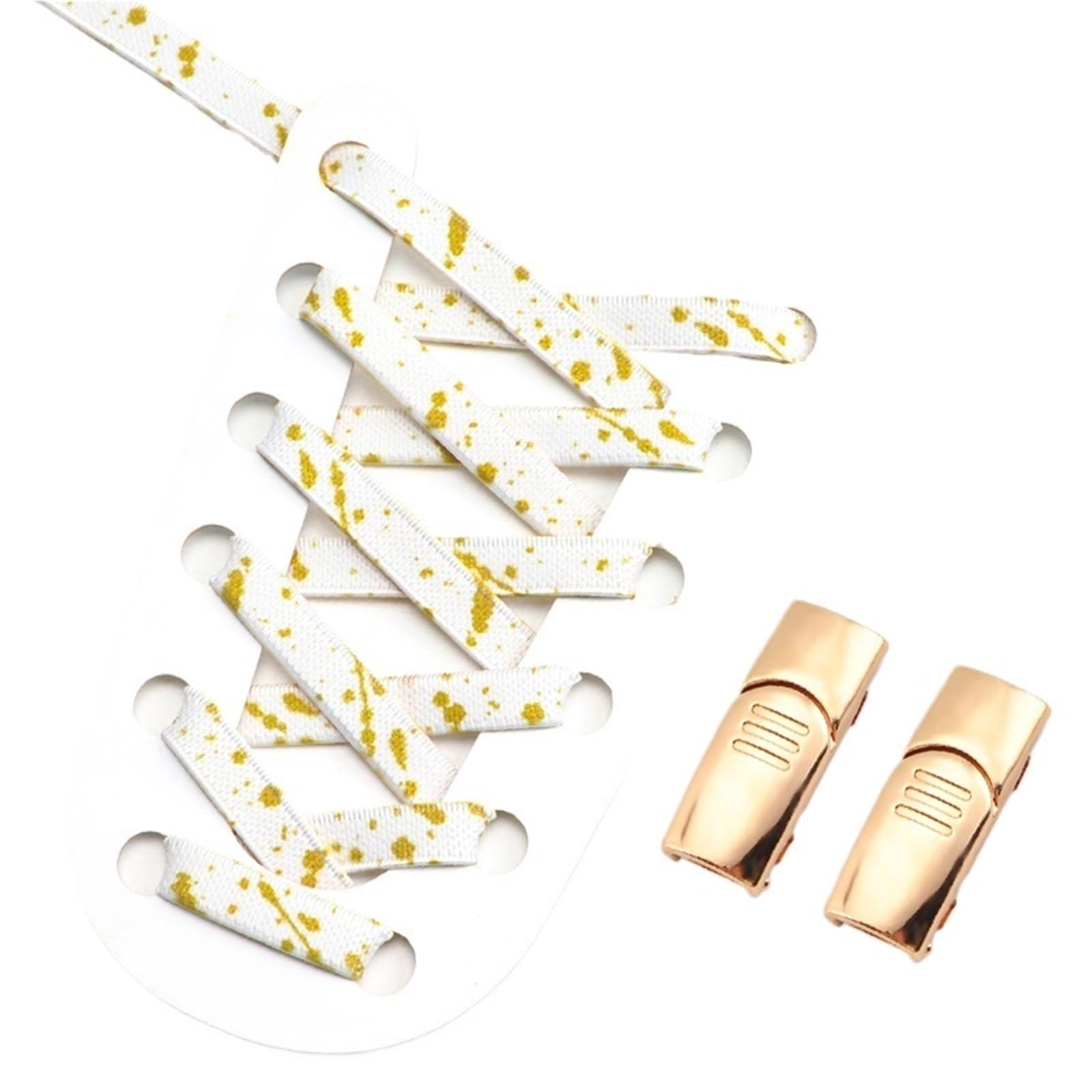 4 Paar Schnürsenkel mit Magnetschnalle ohne Bänder, flache elastische Spritztintendruck for Turnschuhe, Kinder und Erwachsene Für Sneaker