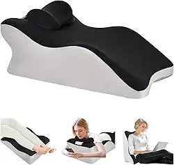 Travesseiro Anti-Refluxo 70 Graus, Travesseiro para Leitura e Descanso com Espuma Memória, Alívio para Refluxo, Dores Cervical e Lombar, Apoio Ergonômico 70° - Preto