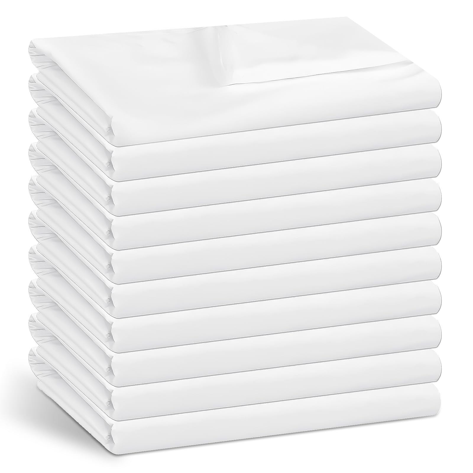 10 Pack White Single Flat Sheet Bulk, 168 x 244 cm Single Bed Sheets