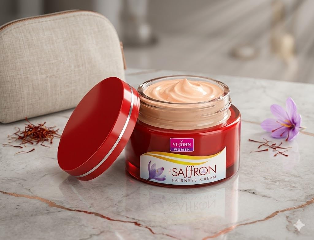 VI-JOHN Saffron Fairness Cream for Women 50g | Face Brightening & Glow Cream (pack of 1) 2