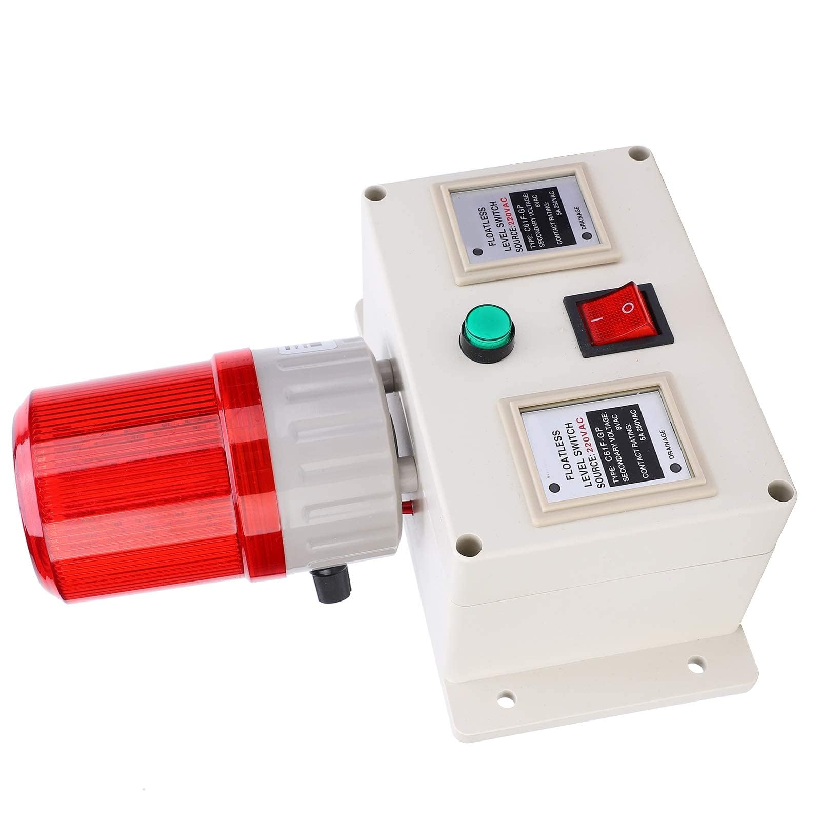 Wasseralarmsensor, Wasserstandsalarmsensor, 90-105 dB Einstellbare Tanküberwachung, Wassermelderalarm, Korrosionsbeständig, nicht leicht zu rosten, EU-Stecker AC220V