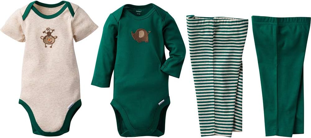 Gerber baby-boys 4-piece Bodysuit and Pant Set