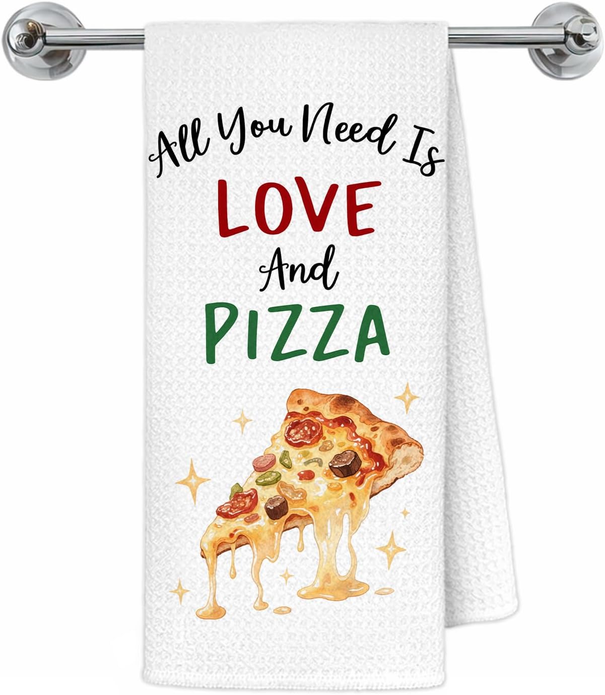 Italian Pizza Funny Kitchen Dish Towels, Italian Pizza Gifts for Women, All You Need is Love and Pizza Decorative Hand Tea Towels for Kitchen Dining Room, 16x24 Inch