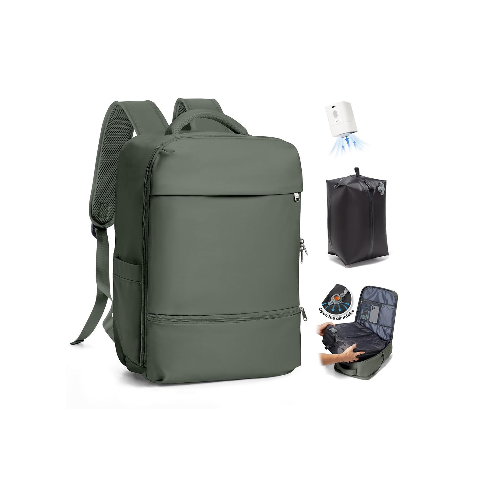 SZLX Zaino Ryanair 40x30x20 Sottovuoto con Pompa Zaino Ryanair 40x20x25 Donna Zaino da Viaggio Wizzair Bagaglio a Mano Uomo per Laptop da 14 Pollici Borse da Cabina 45x36x20 Easyjet con Porta Scarpe