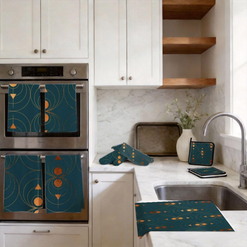 9PCS Rame Geometrico Wallpaper1 Cucina Decor e Accessori Set