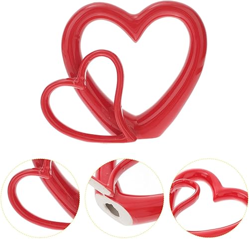 Miniatura 6 de Abaodam Escultura de cerámica corazón artesanía corazón escultura corazón decoración ornamento rojo para pareja