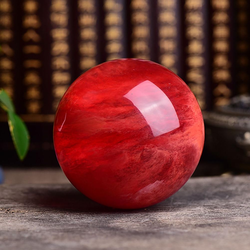 Genérico Bola de Cristal de Cuarzo Rojo Smelt, Esfera de Rubí Natural Rojo Cristal Fundido, Piedra Preciosa para Meditación, Sanación, Feng Shui, Adivinación,Diameter130mm=5.11''