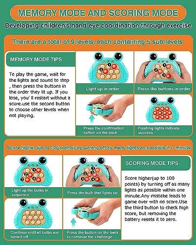 Image of Pop Fidget Toy It Game, Puzzle Game Machine Pop Fidget Light-Up Toys, Popits for Kids, Pattern-Popping Game, 4 Modes, 30 Levels, Anti-Anxiety Autism Squeeze Sensory Toy (Multi Color)