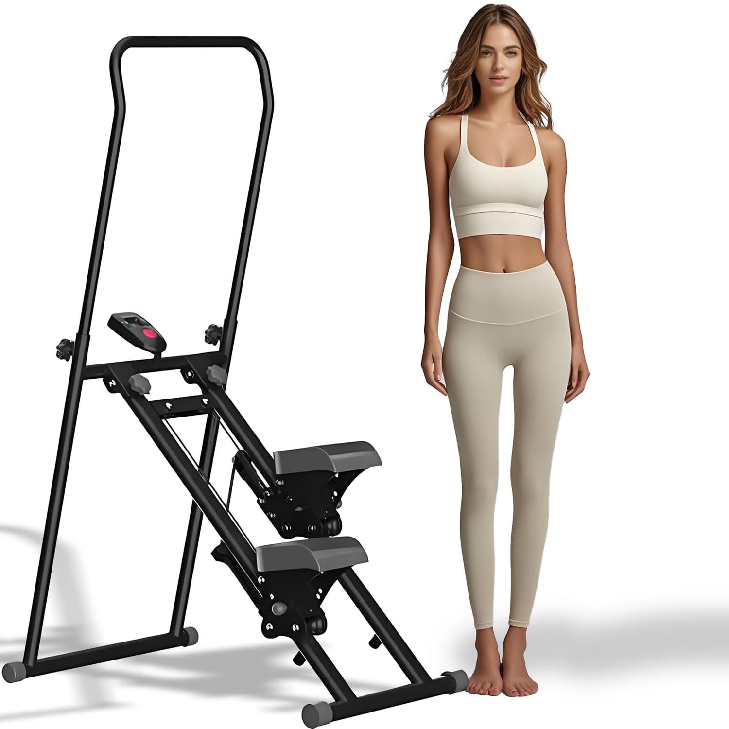 JODAISFoldable Vertical Climber Exercise Machine, Thickened Anti-Slip Pedals Climbing Machine, Climbing Stepper with LCD Instrument Display, Suitable for Home, Gym, Office