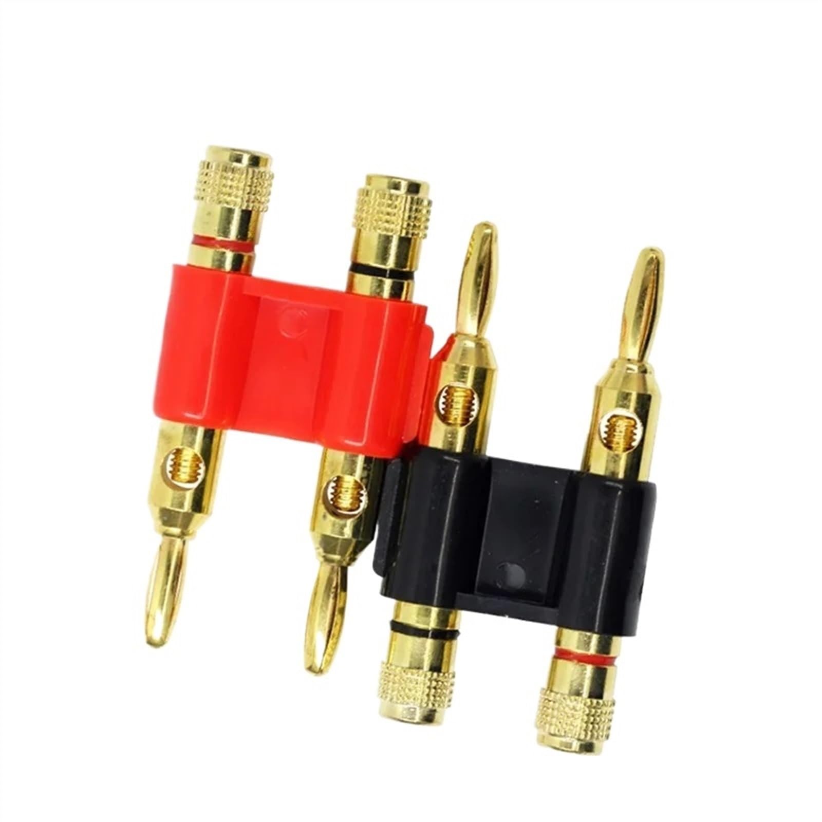 Connecteur doré empilable, 8 pièces, fiche Banane à Double rangée de 4mm, Double Haut-Parleur, Prise à Deux Positions(8 Red)