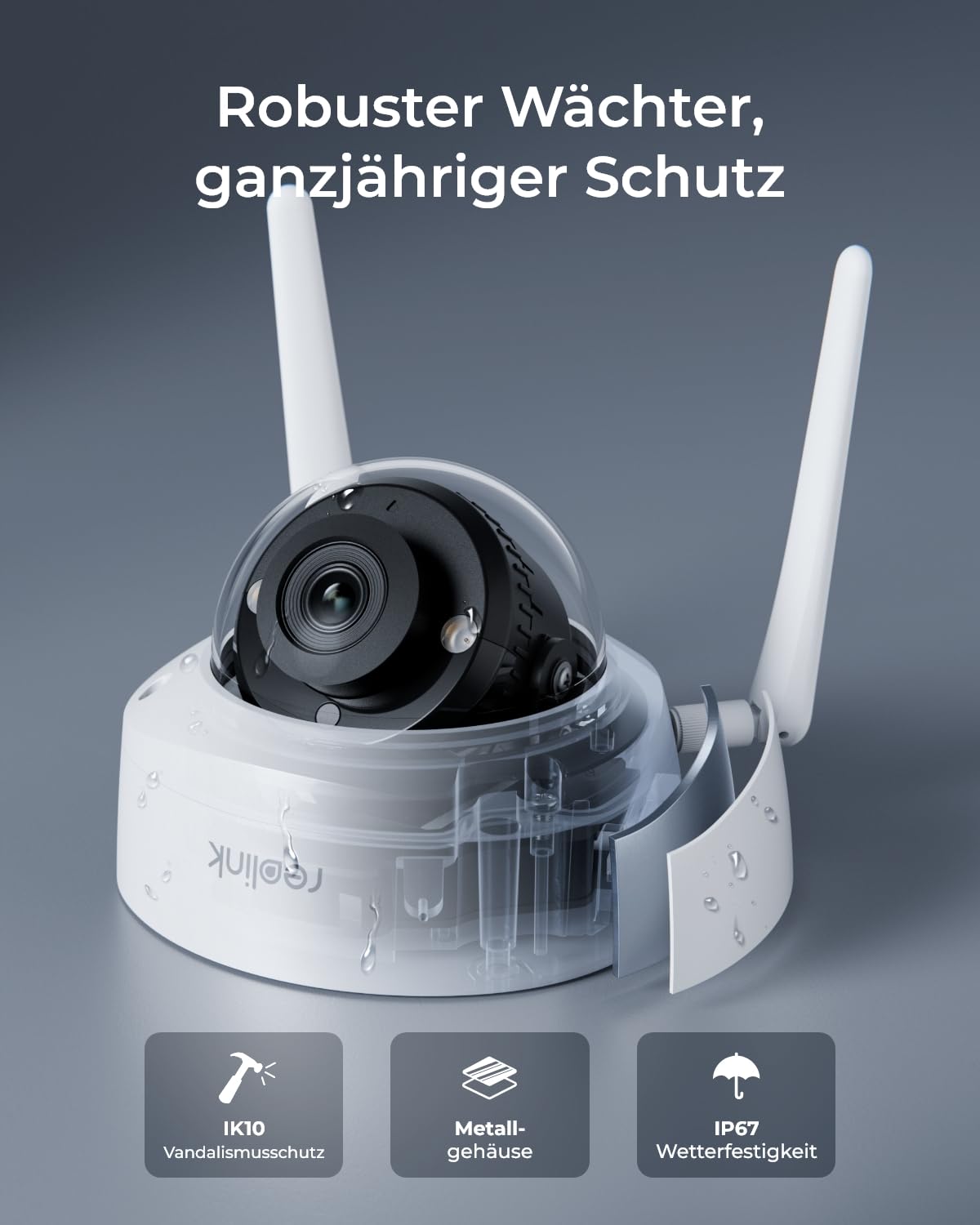 Reolink 4K Wi-Fi 6 Überwachungskamera Set mit IK10 Vandalismusschutz, Farbnachtsicht, 12CH NVR mit 2TB HDD, Personen-/Fahrzeug-/Tiererkennung, 2-Wege-Audio, IP67 wetterfeste WLAN-Kameras, RLK12-800WV4