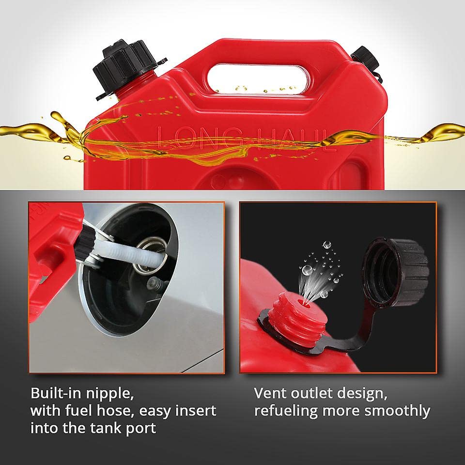 Image of STERLING Jerry Can 5L Gasoline Oil Container with Bracket Lock & key for Motorcycle & Car - (1 piece) (Red)
