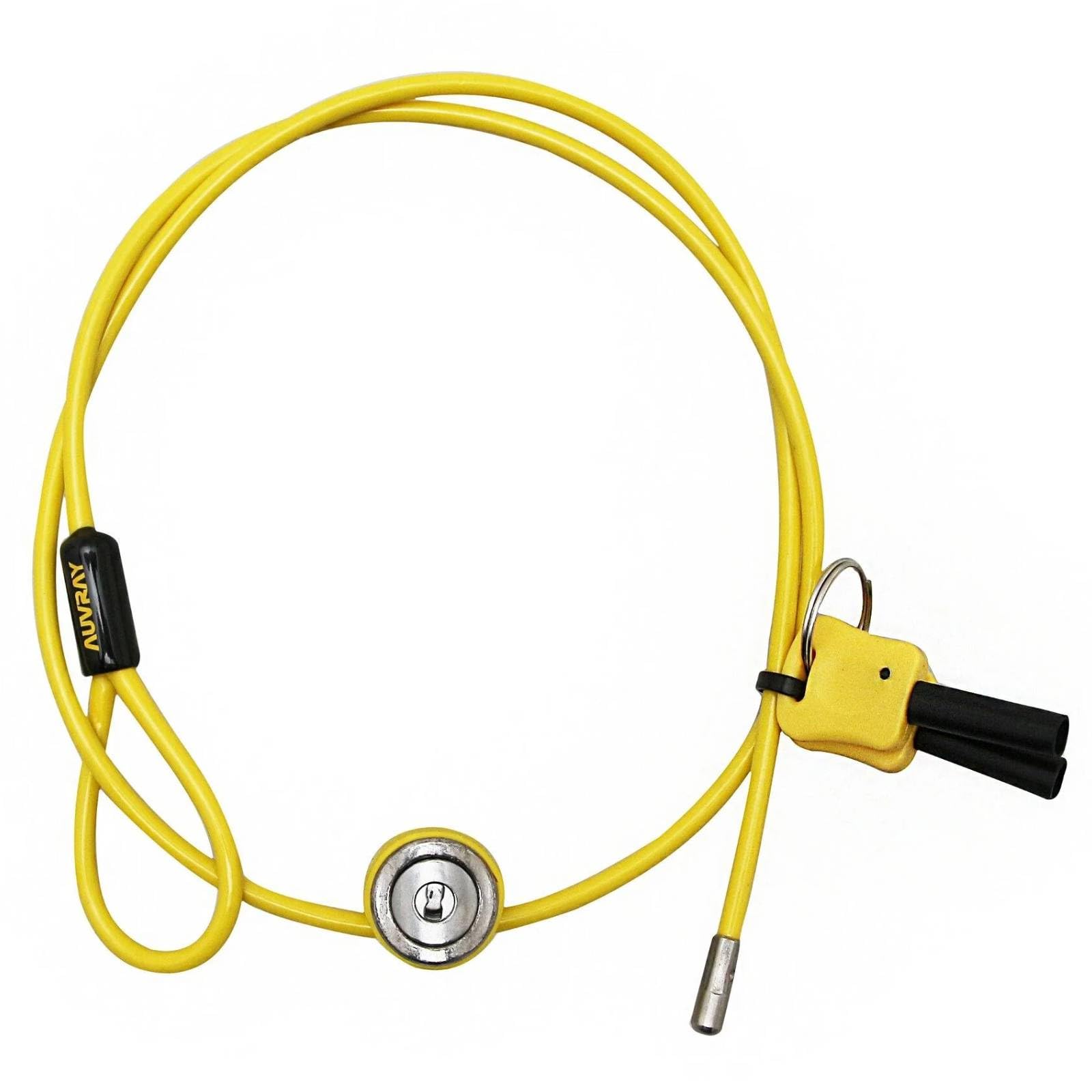 AUVRAY Antivol Casque Moto Jaune - Câble Antivol 90 cm x 4 mm - Cadenas à Clé pour Scooter et Moto sans Top-Case - Protection Sécurisée Robuste