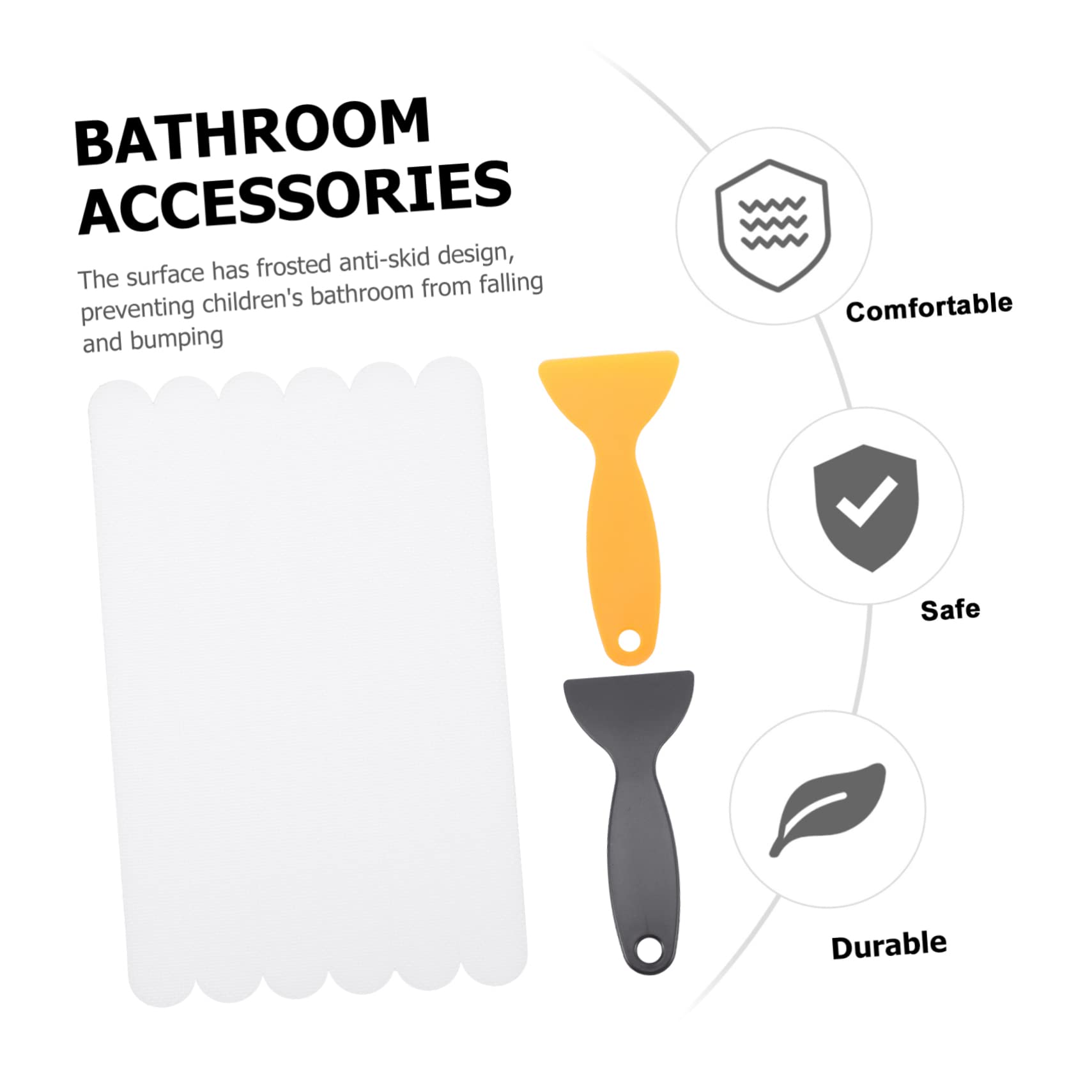 ABOOFAN 3sets Bathtub Non Slip Stickers Peva Safety Decals for Showers Stairs Easy Installation with Scrapers Slip Treads for Bathroom Use Options 6pcs*3