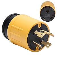 Vista 1 de STARELO 30 Amp 4Prong RV Generator Adapter,NEMA L14-30P Twist Lock Male Generator Plug to TT-30R Female RV Outlet.(Yellow)